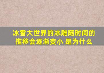 冰雪大世界的冰雕随时间的推移会逐渐变小 是为什么